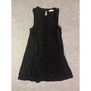 Altar’d State Black Lace Midi Dress Sleeveless Boho Fit Flare M